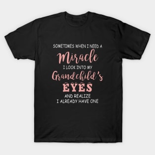 Sometimes When I Need A Miracle I Look Into My Grand Child Eyes And Realize I Alread Have One Daughter T-Shirt